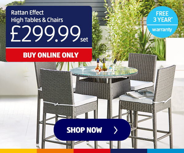 Rattan Effect High Tables & Chairs - Shop Now