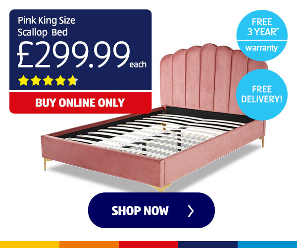 Pink King Size Scallop Bed