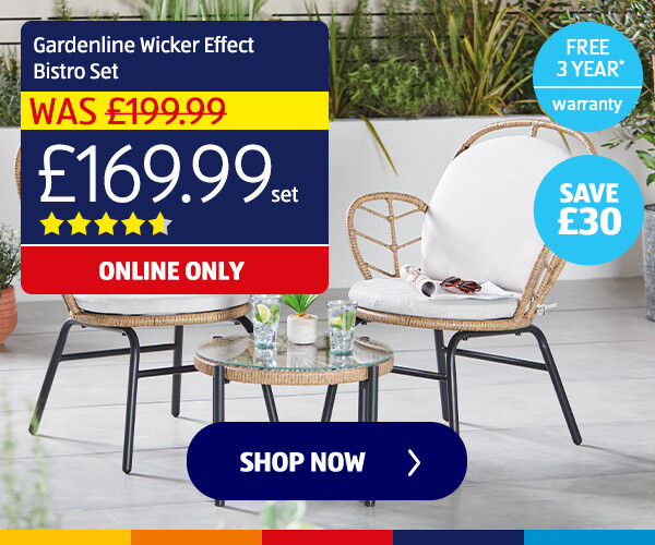 Gardenline Wicker Effect Bistro Set