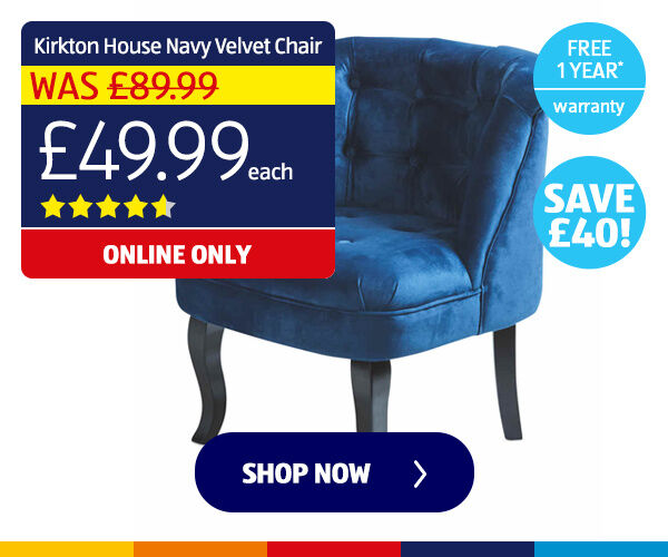 Kirkton House Navy Velvet Chair