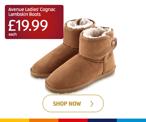 Avenue Ladies' Cognac Lambskin Boots - Shop Now