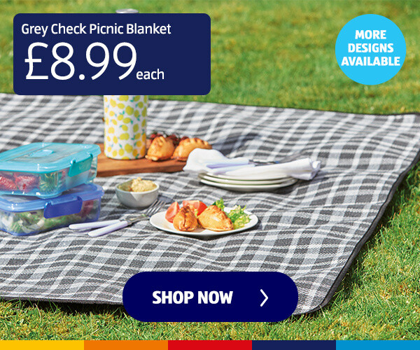 Grey Check Picnic Blanket