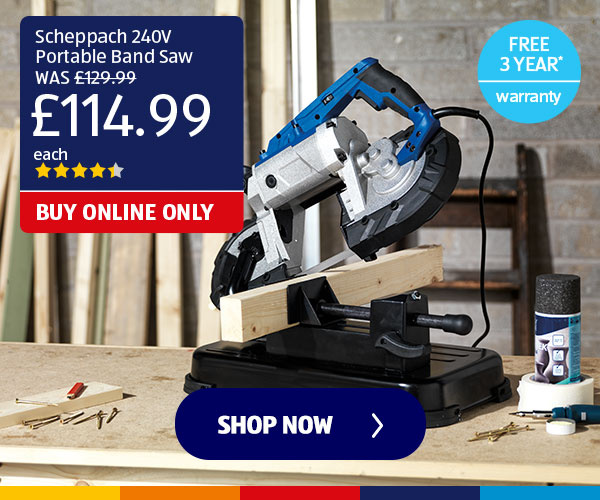 Scheppach 240V Portable Band Saw - Shop Now