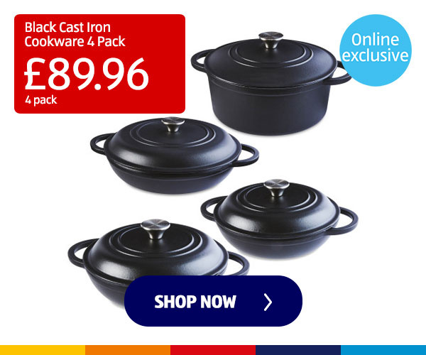 Black Cast Iron Cookware 4 Pack - Shop Now