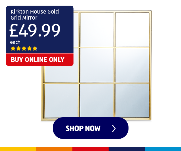 Kirkton House Gold Grid Mirror - Shop Now