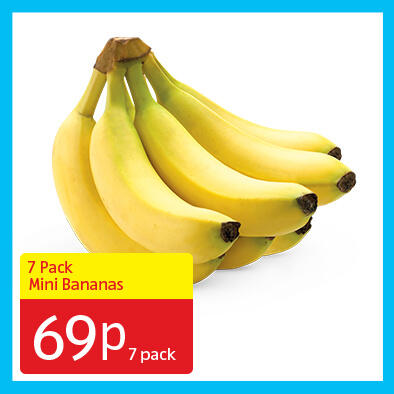 7 Pack Mini Bananas - 69p 7 pack