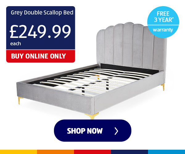 Grey Double Scallop Bed - Shop Now