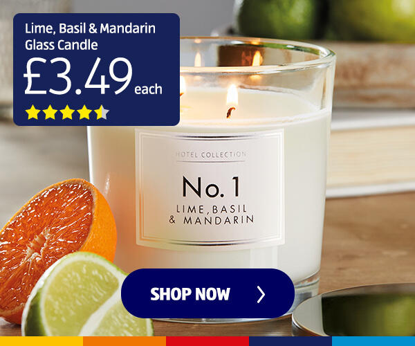 Lime, Basil & Mandarin Glass Candle - Shop Now