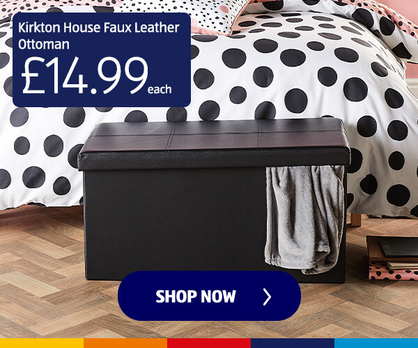 Kirkton House Faux Leather Ottoman