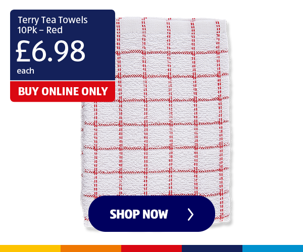 Terry Tea Towels 10Pk â€“ Red - Shop Now