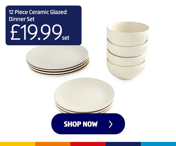 12 Piece Ceramic Glazed Dinner Set