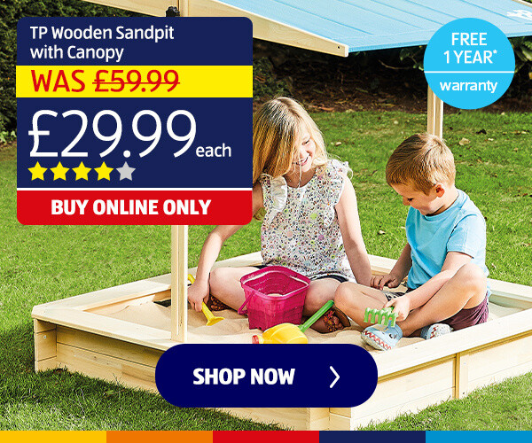 TP Wooden Sandpit with Canopy