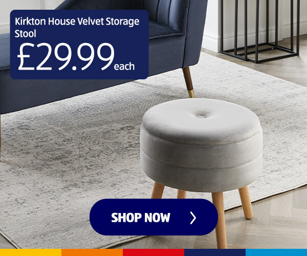 Kirkton House Velvet Storage Stool