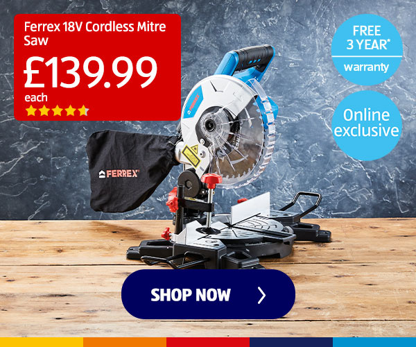 Ferrex 18V Cordless Mitre Saw - Shop Now 