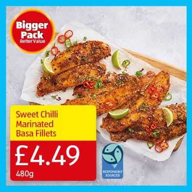 480g Sweet Chilli Marinated Basa Fillets - 4.49 480g