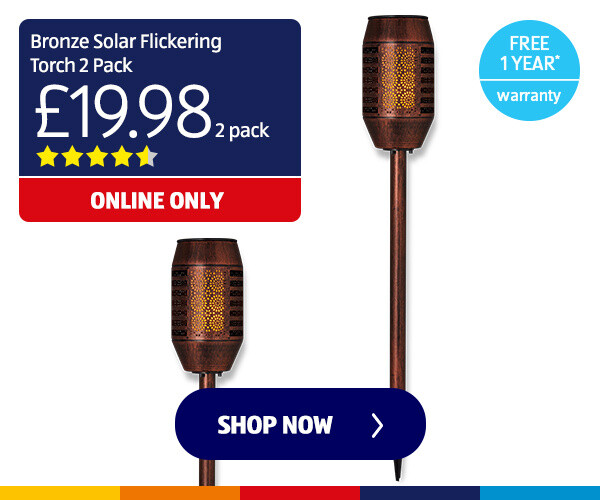 Bronze Solar Flickering Torch 2 Pack