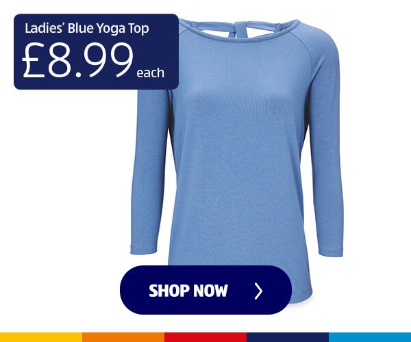 Ladies' Blue Yoga Top - Shop Now