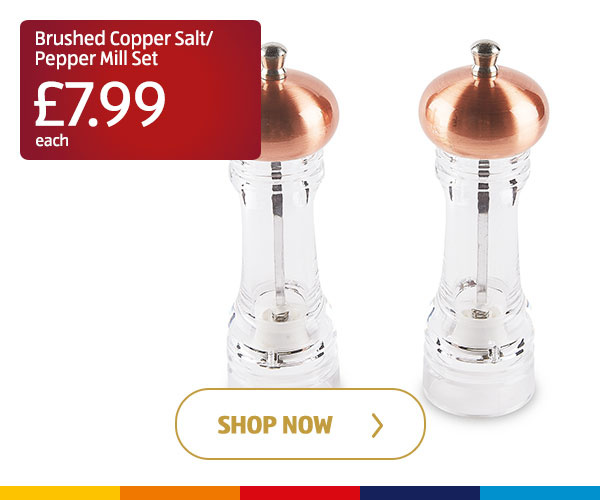 Brushed Copper Salt/Pepper Mill Set - Shop Now