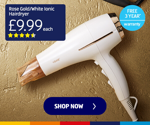 Rose Gold/White Ionic Hairdryer - Shop Now