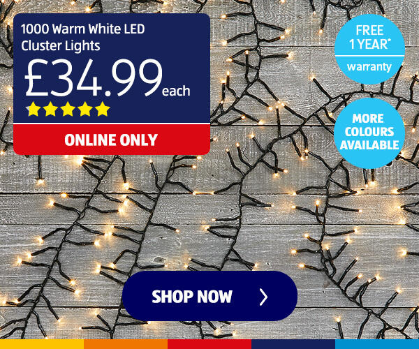 1000 Warm White LED Cluster Lights