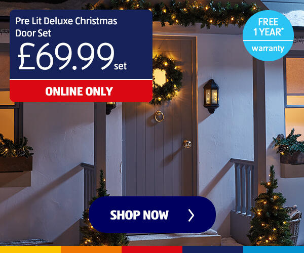 Pre Lit Deluxe Christmas Door Set