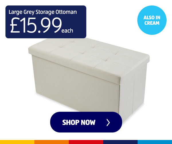 Large Grey Storage Ottoman