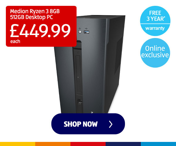 Medion Ryzen 3 8GB 512GB Desktop PC - Shop Now