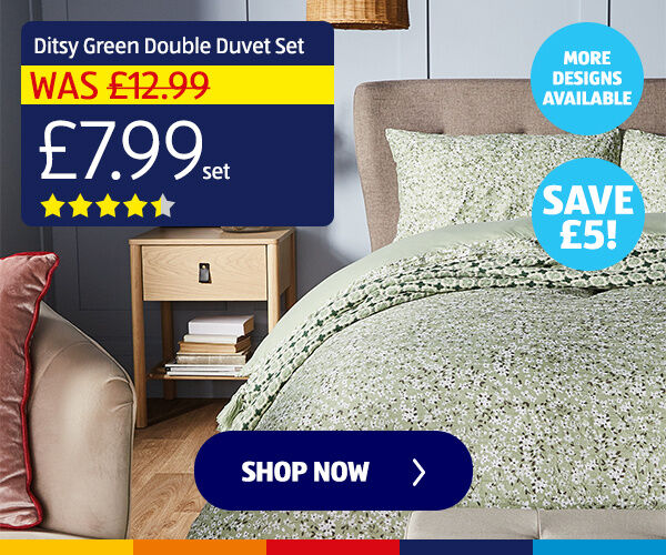 Ditsy Green Double Duvet Set