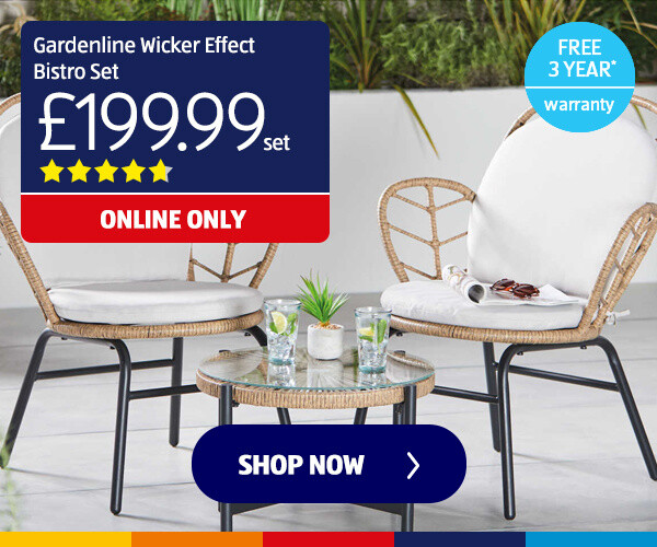 Gardenline Wicker Effect Bistro Set