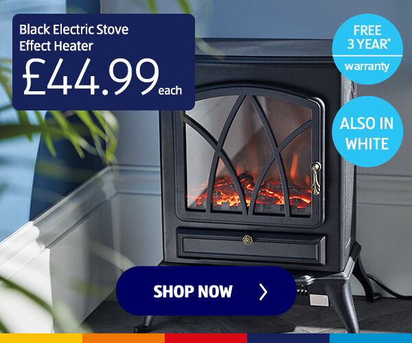 Black Electric Stove Effect Heater