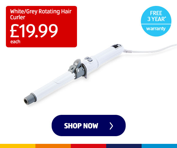 White/Grey Rotating Hair Curler - Shop Now