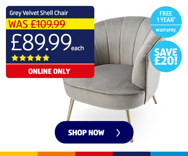 Grey Velvet Shell Chair