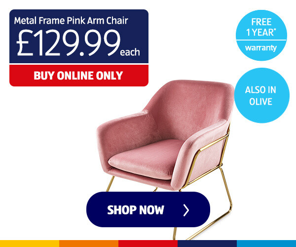 Metal Frame Pink Arm Chair