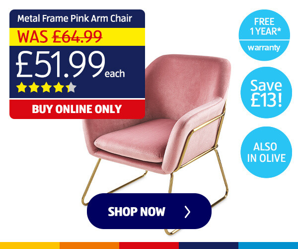 Metal Frame Pink Arm Chair