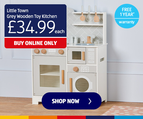 Little Town Grey Wooden Toy Kitchen