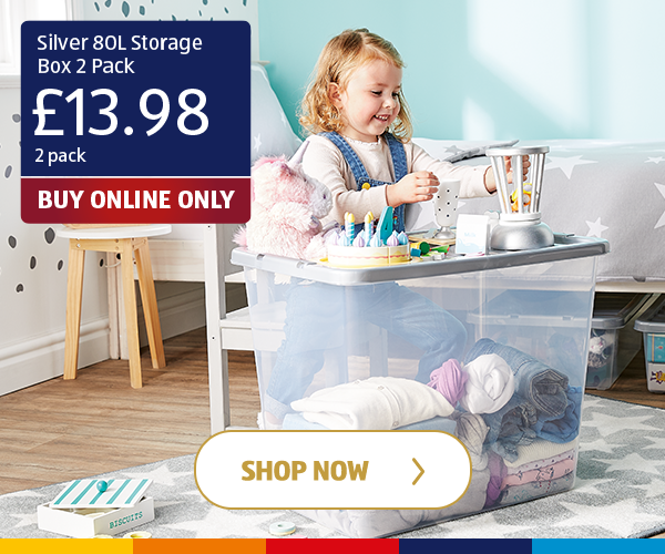 Silver 80L Plastic Storage Box - Shop Now