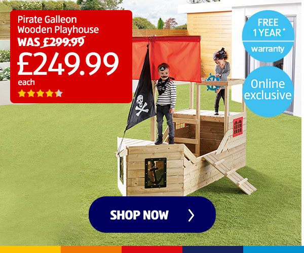 Pirate Galleon Wooden Playhouse - Shop Now