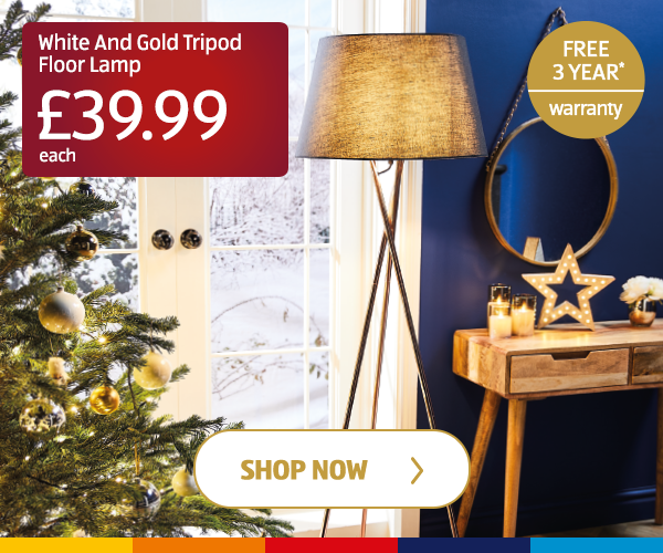 White And Gold Tripod Floor Lamp - Shop Now