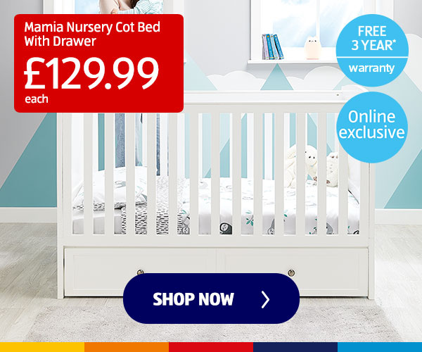 Nursery Cot Bed With Drawer - Shop Now 