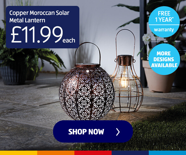 Copper Moroccan Solar Metal Lantern