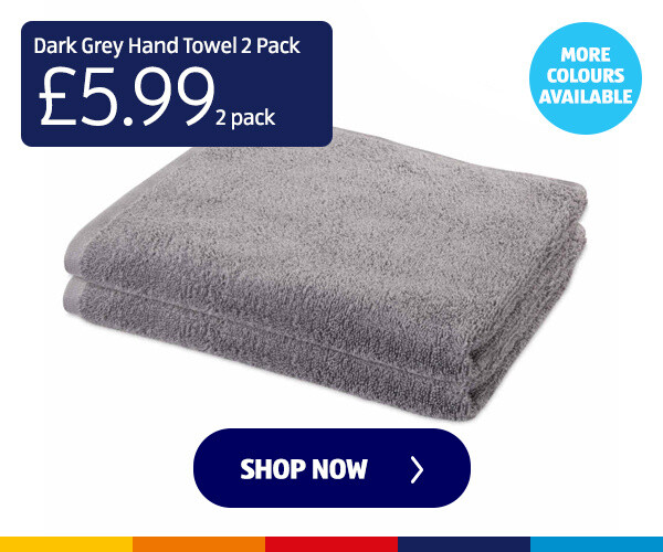 Dark Grey Hand Towel 2 Pack