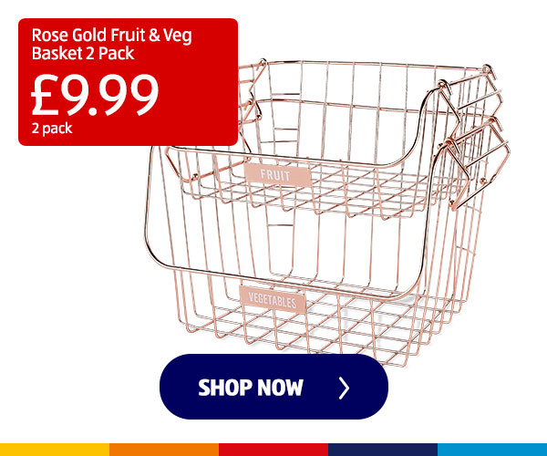 Rose Gold Fruit & Veg Basket 2 Pack - Shop Now