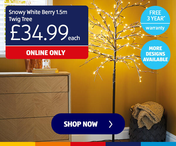 Snowy White Berry 1.5m Twig Tree