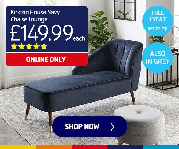 Kirkton House Navy Chaise Lounge