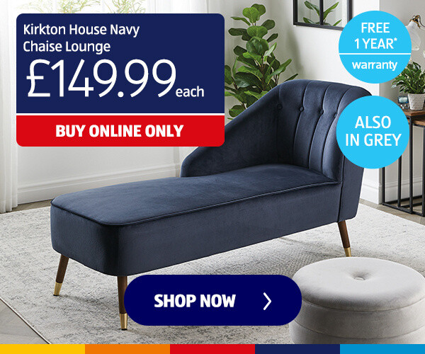 Kirkton House Navy Chaise Lounge