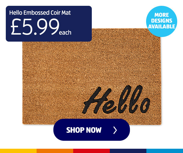 Hello Embossed Coir Mat