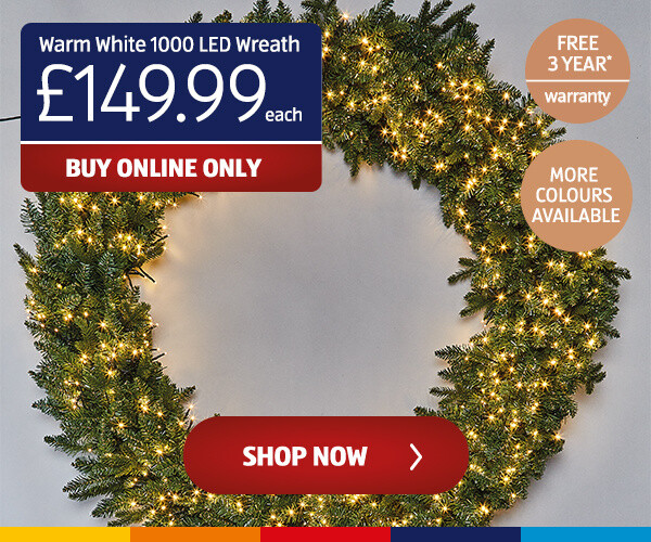 Warm White 1000 LED Wreath