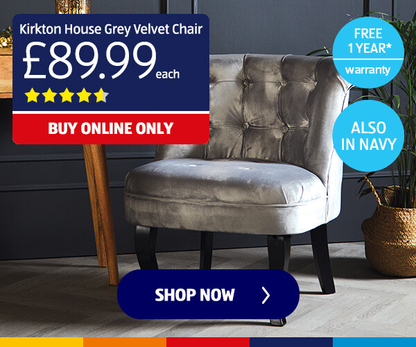 Kirkton House Grey Velvet Chair