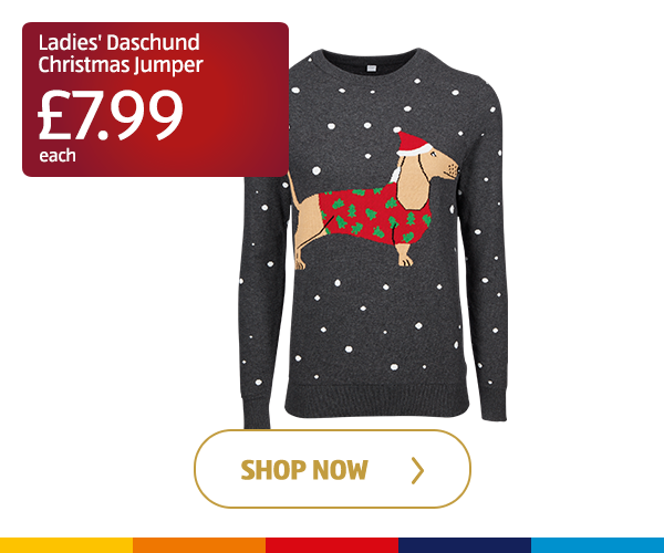 Ladies' Daschund Christmas Jumper - Shop Now