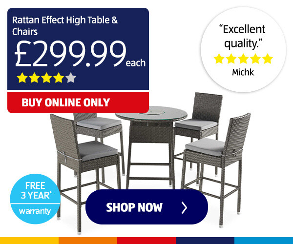 Rattan Effect High Table & Chairs